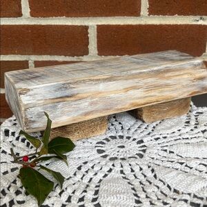 Distressed Wood Riser Display Stand Handcrafted from Found Wood
